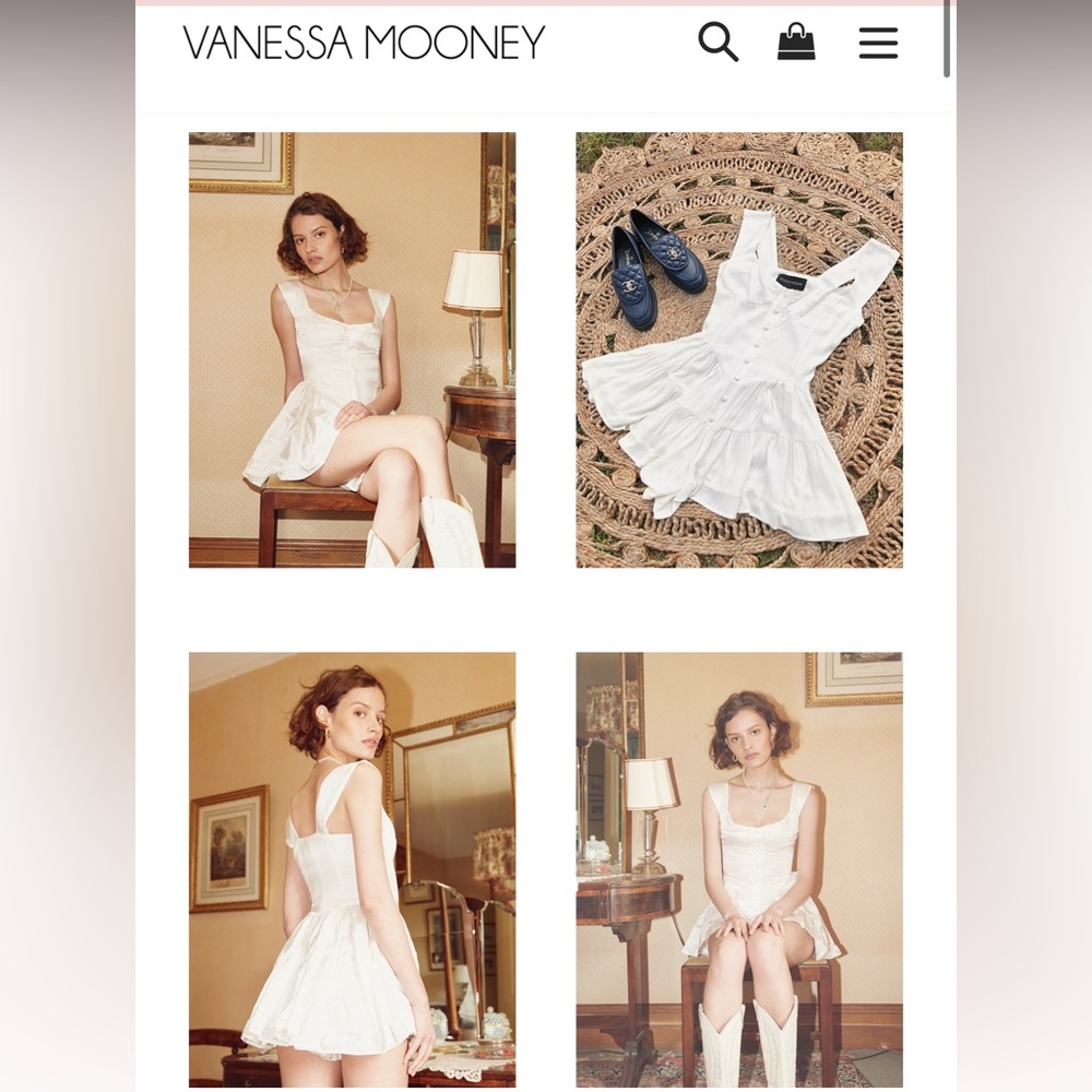 Vanessa Mooney white silk Elisabeth romper